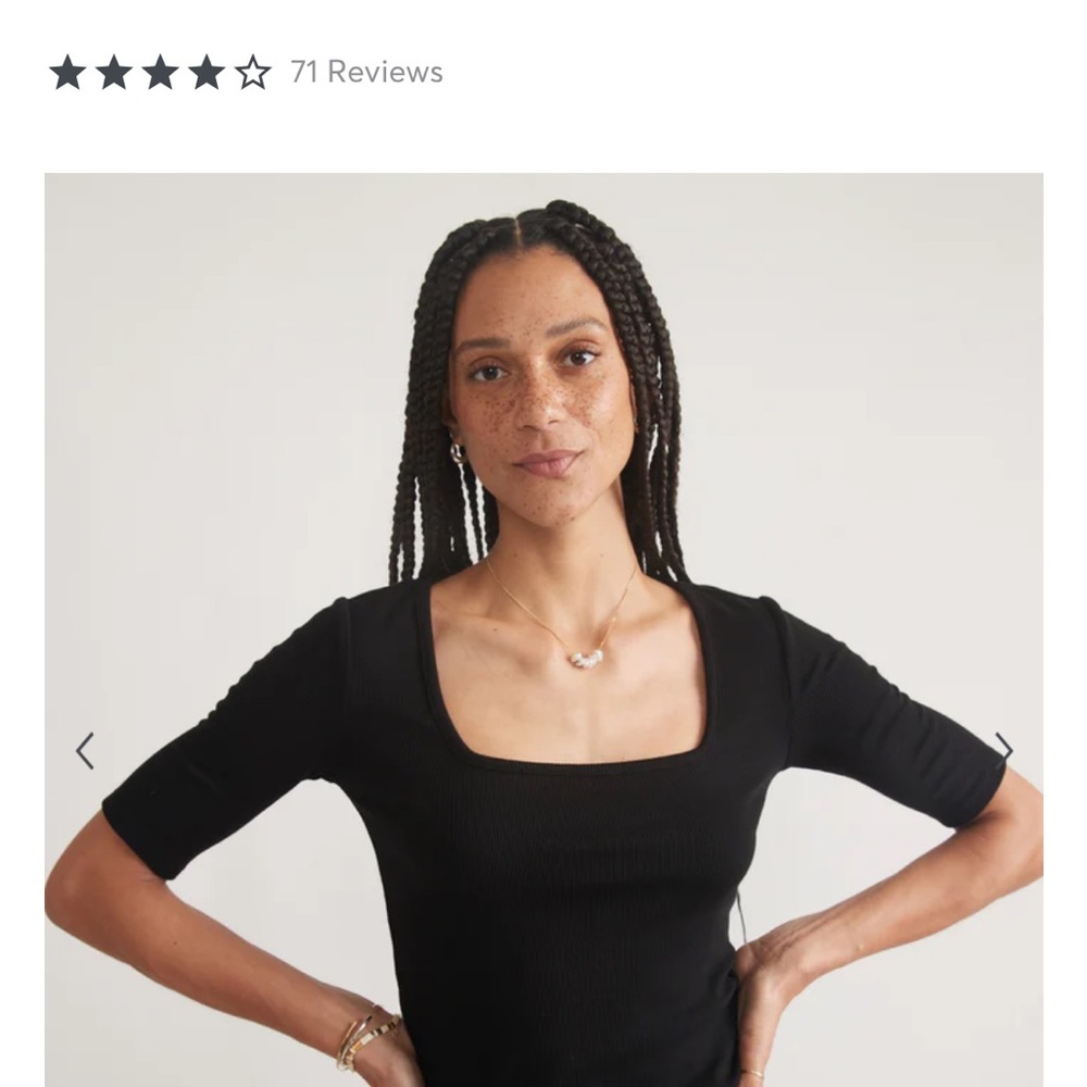 Lexi Rib Square Neck Cropped Top, Size M